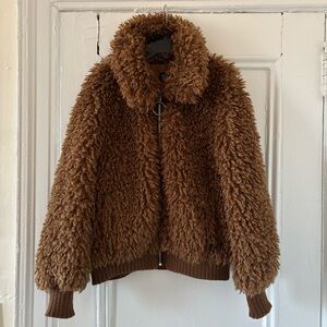 Zara Brown Teddy Jacket